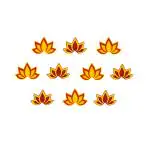 Comet Busters Beautiful Handcrafted Yellow and Red Floral Lotus Bindis (BIN1944)