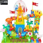 Ktrs Enterprise Big Size Blocks Marble Run Slide Building Toys Kids Race Track Compatible With All Major Brands Bricks Set 253 Pcs Various Track Models For Gifts
