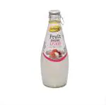 Veefresh Fruit Juice with Nata De Coco Lychee Glass Bottle 300ml (Pack of 6)