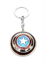 Blue Aura Gizmosoul Multicolor Metal Captain America Shield With Inbuilt Spinner Key Chain