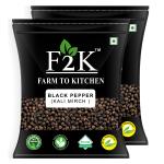F2K Black Pepper 200g Whole | Sabut Kali Mirch - Mahabachat Pack (100g x 2)