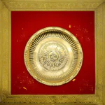 pujaNpujari Brass Om Design Pooja Aarti Plate for Pooja Room and Home Temple (Diameter : 22 Cm) Brass (1 Pieces, Gold)