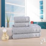 Rangoli Louisa Grey Cotton Terry Towel Set (4 pcs)