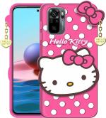 Aviaaz Redmi Note 10s Hello Kitty Pink Rubber, Silicon Back Cover