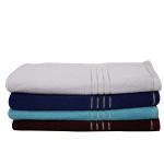 Curious Lifestyle Bath Towel Unisex Multicolor Solid Cotton pack of 4 (Full size)