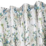 Home Dcor Kart Long Crush Modern Polyester Blend 9 ft Leaf Door Curtains (Aqua and Green) - Set of 2 Pcs