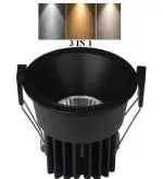 OTS LIGHTS COB Deep COB Celing Light 3 in 1(Cool-Natural-Warm, 7Watt , (6.5 cm x 6.5 cm x 5.5 cm) Cutout - 4.6 cm)