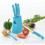 Ciaobella Blue Knife set for Kitchen (4 Knife + 1 Peeler Blue) Knife Holder