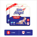 Little Angel Easy Dry Pull-up Diaper Pants with 12 hrs absorption Small (S) Size,Pack of 2,4-8Kg - S (156 Pieces)