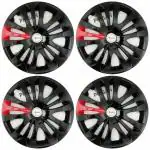 PRIGAN Ertiga Black Red 15 Inch Wheel Cover for Maruti Ertiga (Set of 4 Pcs) (Press Fitting) Model- Ertiga_ T1_ BRed_ 15
