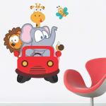 StickMe Multicolor Vinyl Funny Animals Car Ride Baby Kinder Garden Wall Sticker