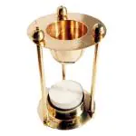 ThirteenKcanddle Brass Camphor Lamp Kapur Burner Diffuser Bakhoor Incense Burner, Set of 1