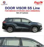 FALCON CAR DOOR/RAIN VISORS WITH SILVER LINE FOR INNOVA HYCROSS 2023 ONWARDS