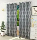 FRESH FROM LOOM Screens with Eyelet Ring | Hypoallergenic Dust Repellent | Jute Curtains for Window 6 Feet Long | Modern Parde for Living Room | Yarn Weaved Breathable Parda (Grey, 2pc)