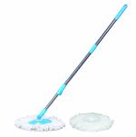 Esquire Blue Bucket - Spin Mop Stick with Two Microfiber Refill