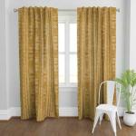 TailoringIndia Digital Black Linen Printed On Yellow Colour Best Curtains for Windows, Doors, and Extra-Long Doorways - Elegance Redefined, Set of 1,pcs (Door-7ft)