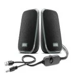 Intex IT 120 2.0 10W USB Powered, IN-Line Volume Controller, Desktop/Laptop 2.0 Speaker(Grey)