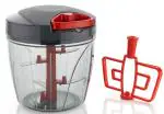 GRECY Red Plastic Vegetable Chopper Xl, 5 Ss Blades - 950 ml