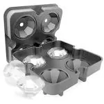 Kunya Ice Cube Mold Silicon Diamond Shape Ice-Cube Round Mold Ball Brick Maker Tray (15x7x20cm, White)