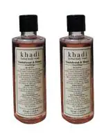 KHADI HERBAL Sandalwood and Honey Body Wash - Pack of 2, 210 ml each
