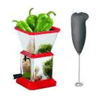 First Front Stainless Steel Chilly Cutter Cutter With Stainless Steel Coffee Beater and (Multicolour, Pack of 2)