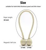 Creation Magnetic Curtain Tiebacks, 2PCS Magnetic Curtain Clips Rope Curtain Holder Buckle Small Bead Curtain Buckle Clips Rope Holders for Home Office Hotel Window Decoration
