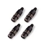 MX XLR 3 Pin Female Microphone Connector with Fancy Type Female to Male (pack of 4)