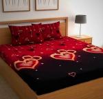 REHAAN REHAAN Red Cotton Double Flat Bedsheet