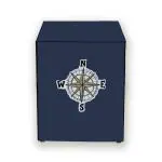HIZING Waterproof washing machine cover Made for Haier 8 Kg Fully Automatic Front Load ( Model, HW80-IM12929CS8U1) Solid Blue COMPASS print