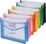 Shining Zon Envelope Folder Transparent Poly-Plastic A4 Fs Legal Documents File Storage Bag with Snap Button Set of 10/Certificate File Holder/Document Folder for Certificates