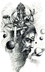 Ordershock Waterproof Brahma with Shiv God Temporary Body Tattoo