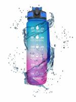 Water Bottle with Motivational Time Marker, Leakproof Durable for office , gym 1L (1PCS)