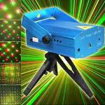 FINGER THREE Party Mini Laser Projector Stage Lighting Sound Activated Dot Design Laser Light for Party and DJ with Mini-Tripod Stand (Plug-in)