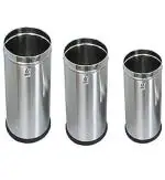 SHIVOM STEELS Stainless Steel Solid Type Dustbin With Open Top Paper Bin or Trash Can For Home, Kitchen, Office