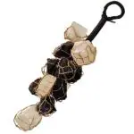 Crystal Divine Selenite Stone and Black Tourmaline Crystals Door Hanger Decoration for Front Door Hanging Rough Chunks Vaastu Door Hanging for Protection from Negative Energy Home Decor Gifts
