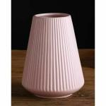 SATYAM KRAFT 1 Pcs Big Size Ceramic Look Unbreakable Plastic Vase for Flower Pot , Gift, Home Decor, Bedroom, Office, Living Room, Aesthetic, Nordic Design Decoration and Craft (pink) 7.8 Inch