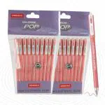 UNOMAX Geltron Pop Gel Pen Red Pack of 30 | Elevate Your Writing Experience: Smooth Writing, Matt Finish Body, Super Smooth Writing, Waterproof Ink Technology,Exam-Friendly