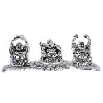 Etsibitsi Multicolor Metal Laughing Buddha (Set Of 3)