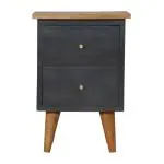 ARTISAN FURNITURE Charcoal Black Hand Painted Bedside 35x30x50 cm.