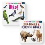 BOOKFORD My First Tiny Board Books - Set Of 2 Books - Birds, And Wild Animals & Domestic Animals For Kids