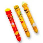 SAMVARDHAN Fast Food Theme 10 Colour Ink Ball Pen Set - Kawaii Pen Set, Smooth Writing Colorful Ball Pen for Kids and Adults, Stationary for School and Office (3 Pcs)
