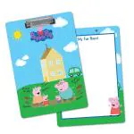Festiko Peppa Pig Theme Exam Board with Clip (Pack of 1 Pc), Exam Pads for Birthday Return Gifts for Kids, Writing Pads Clipboard with Shiny Steel Finish Clip