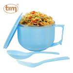 TRM Maggie Noodle Soup Bowl with Spoon Holder and Lid Insulated Steel_650ML_Blue