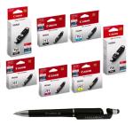 CANON PGI 750 BK Twin & CLI 751 B/C/Y/M/GY Ink Cartridge (SET OF 7) with 3in1 Multi-Function Creative Mobile Phone Stand