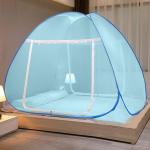 Alciono Mosquito Net for Double Bed King Size Foldable Machardani Polyester 30GSM Net - Full Blue