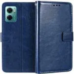 Tingtong Flip Cover for Xiaomi Redmi 11 Prime 5G PU Leather Vintage Case with Card Holder and Magnetic Stand (Blue)