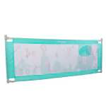Bumtum Baby Bed Rail Guard, 180x72Cm, Bed Rails For Baby & Toddler Safety, Portable Baby Bed Fence, Adjustable, Single Side Baby Bed Rail (Circus Print Green)