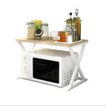 Indian Décor 71200 Space Saving Storage Microwave Oven Shelf Metal Microwave Oven Rack Kitchen Shelf 2 Layer Storage Rack Oven Rack Double Storage Shelf Microwave Shelf Stand - White