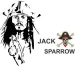 Lanstick Vinyl Black Jack Sparrow Image Sticker Self Adhesive Wall Sticker 30 inch