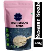 VEDICINE Raw Sesame Seeds, Fibre Rich Safed Til Seeds Sesame Seeds (400gm)